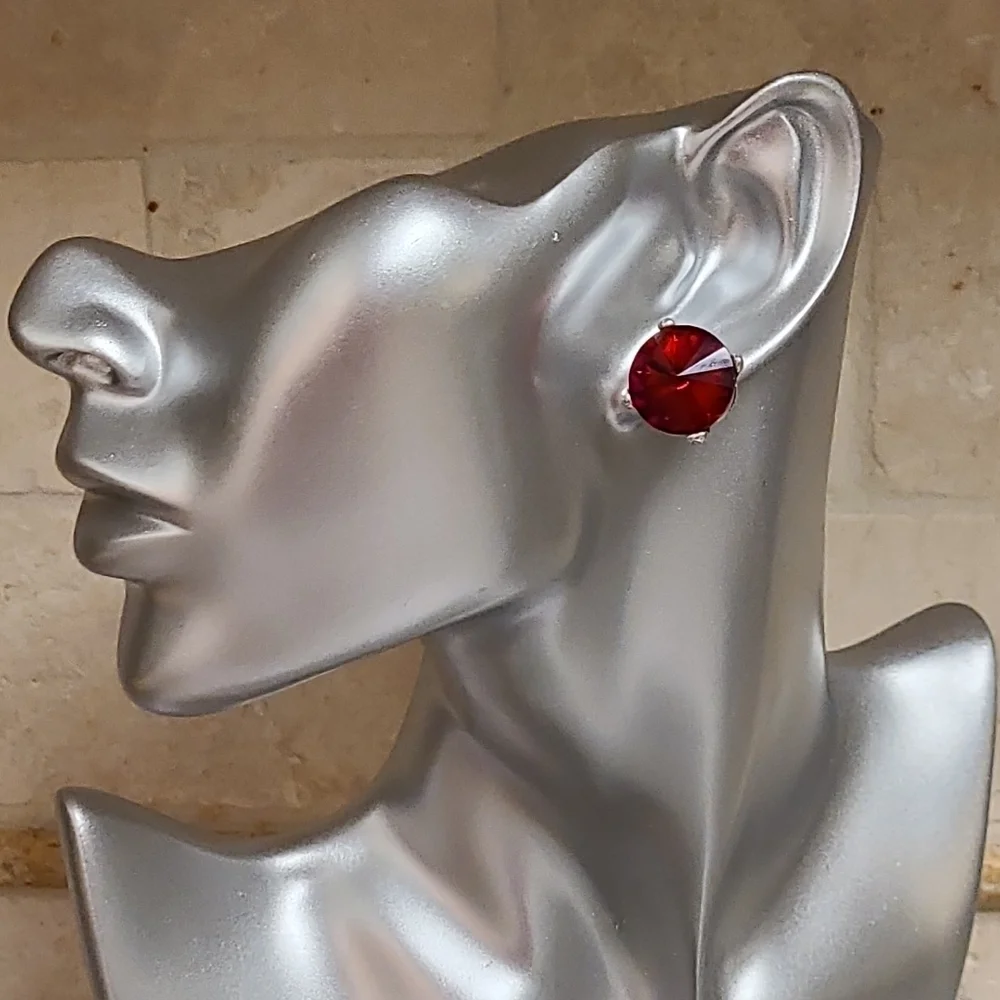 Set of 3 Large Crystal Stud Earrings